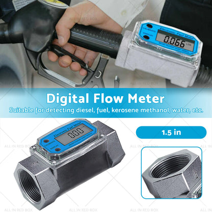 1.5" Turbine Digital Diesel Water Fuel Flow Meter for Oval Gear