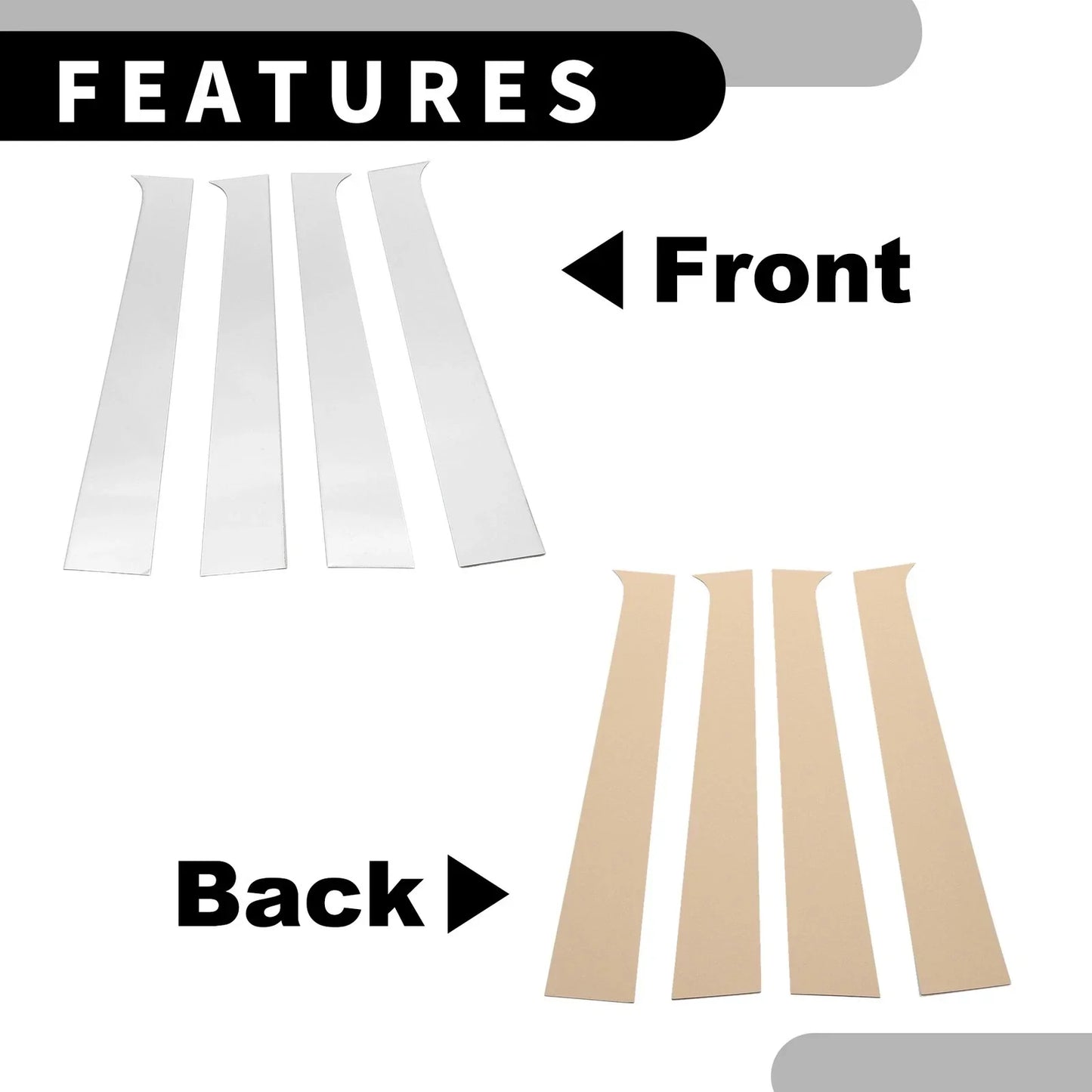 4 Pcs Car Pillar Window Trim for Dodge Ram 1500 (2002-2008) Chrome Silver Tone
