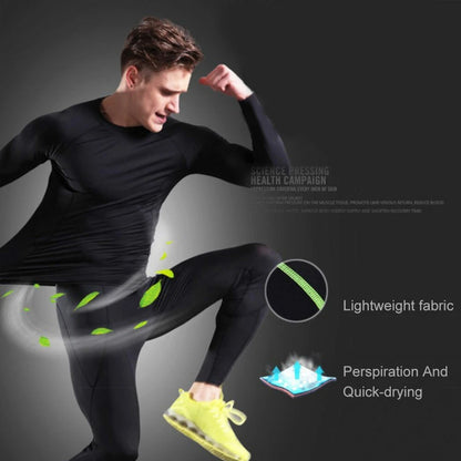 Men's Compression Base Layer Top & Leggings Gym Set