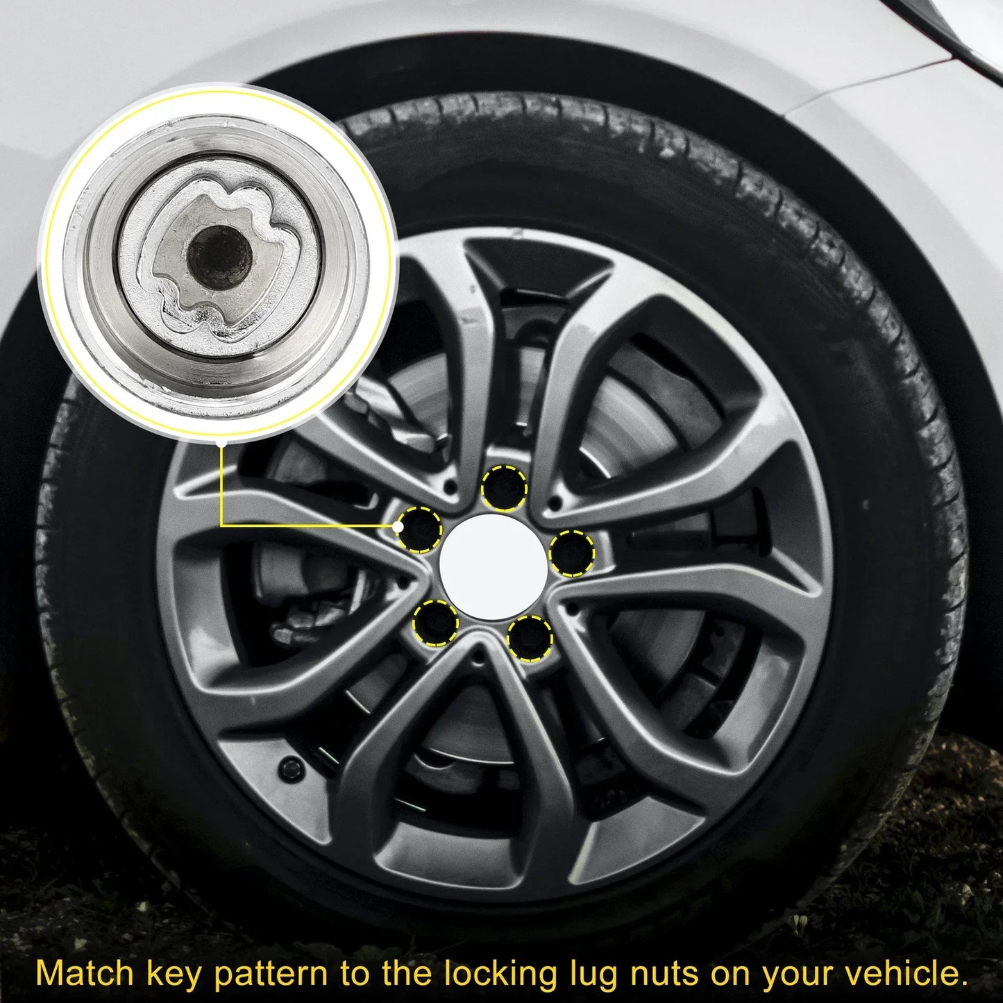305 Wheel Lock Lug Nut Set with Protector Socket for Mercedes Benz