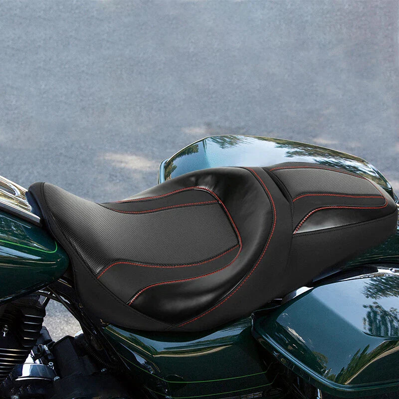 Black Driver Passenger Seat for Harley Touring CVO Street Glide (2009-2023)
