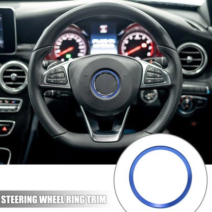 Blue Steering Wheel Ring Cover Trim for Mercedes Benz C Class C200L E300L GLA220