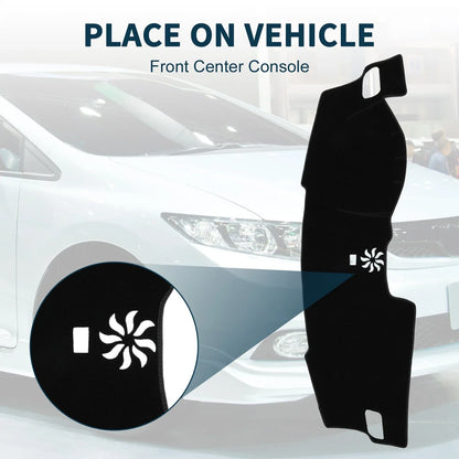 Dashboard Cover Mat for Honda Civic FL5 (2022-2024) Sun Protector Pad Black