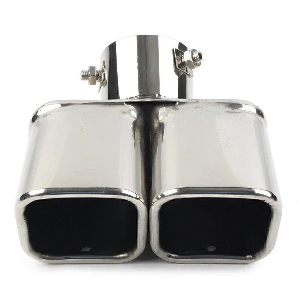 Dual Exhaust Pipe Tail Muffler Tip for Car (Curved) - Auto Replacement