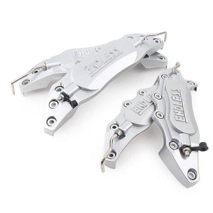 4 x 3D Metal Brake Caliper Covers for Universal Car Front & Rear Silver