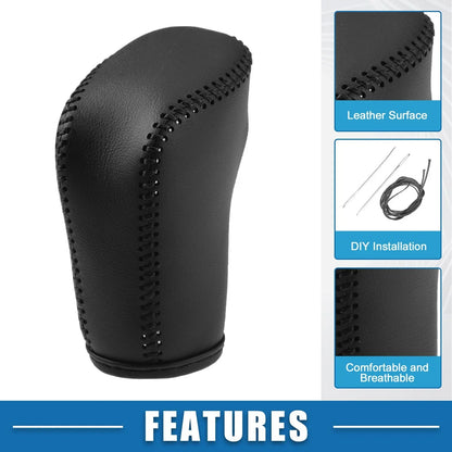 Gear Shift Head Knob Cover for Honda Civic 11th Gen 2022-2023 Faux Leather Black