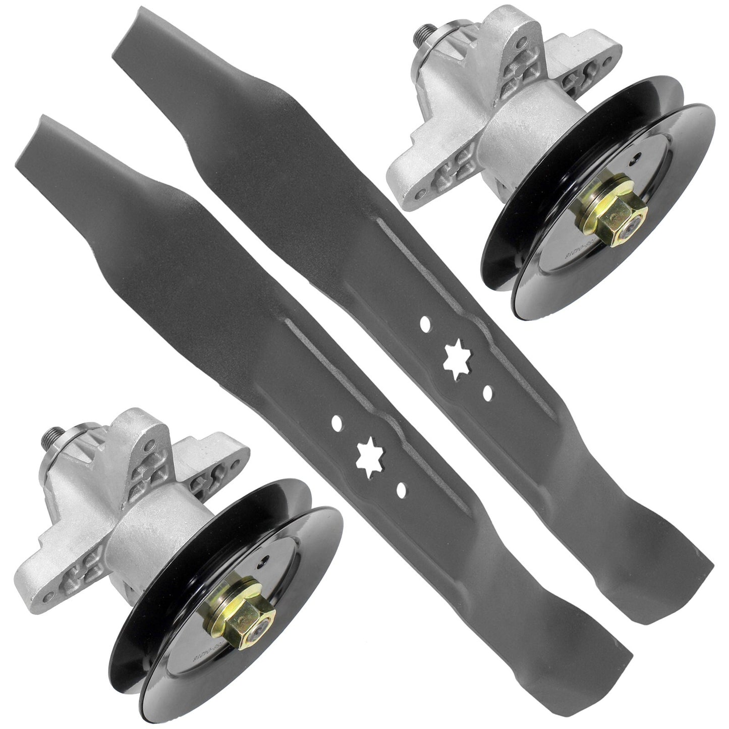Deck Spindle Assembly with Pulley and Blade for Cub Cadet RZT42 (2005–2005)