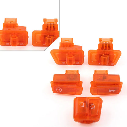 5Pcs Orange Turn Signal Headlight Ignition Horn Switch Caps for GY6 50-150cc