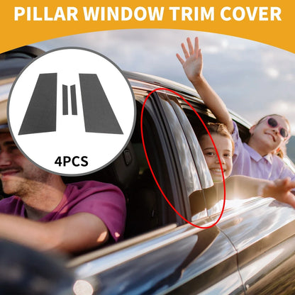 4pcs Window Trim Covers for Mercedes Benz CLS-Class Black Carbon Fiber