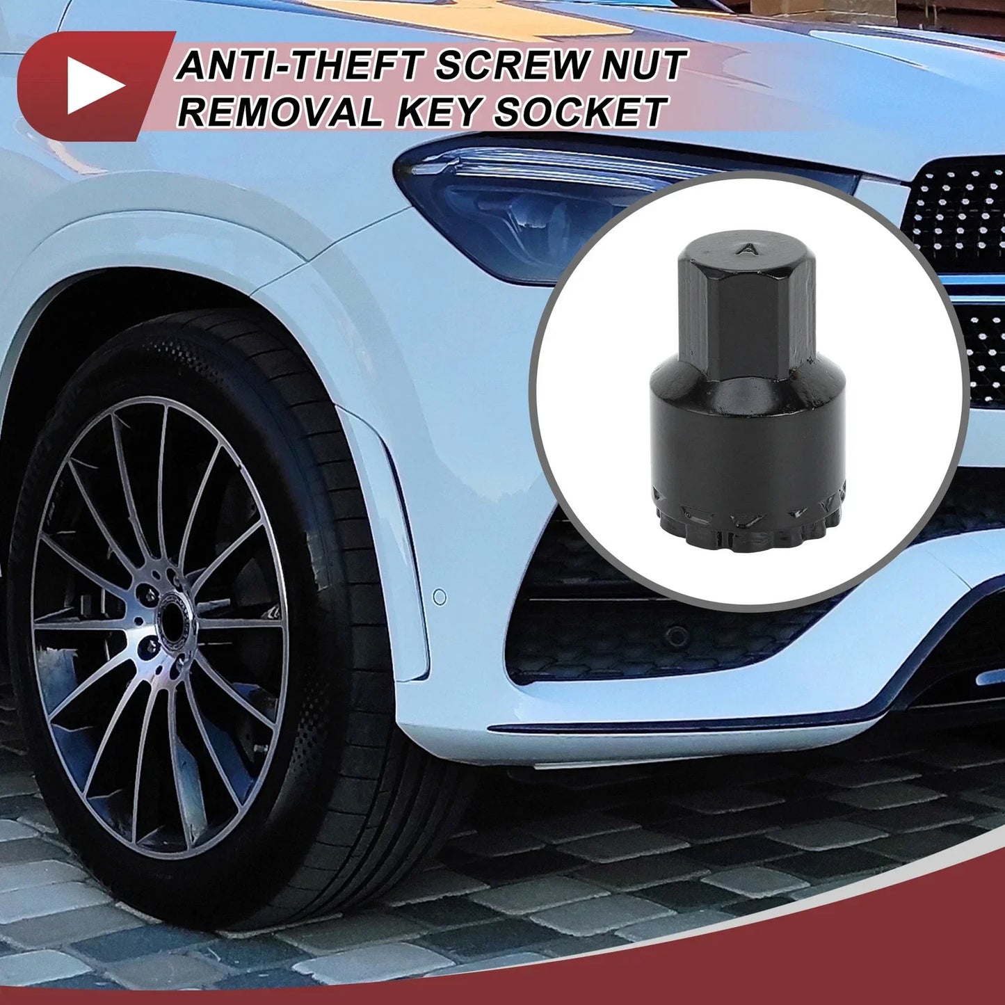 Wheel Lock Lug Nut Anti-theft Key Socket for Mercedes Benz GLE450 GLS350