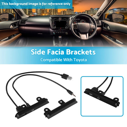 DIN Fascia Dash Kit Side Trims with USB Aux Port for Toyota