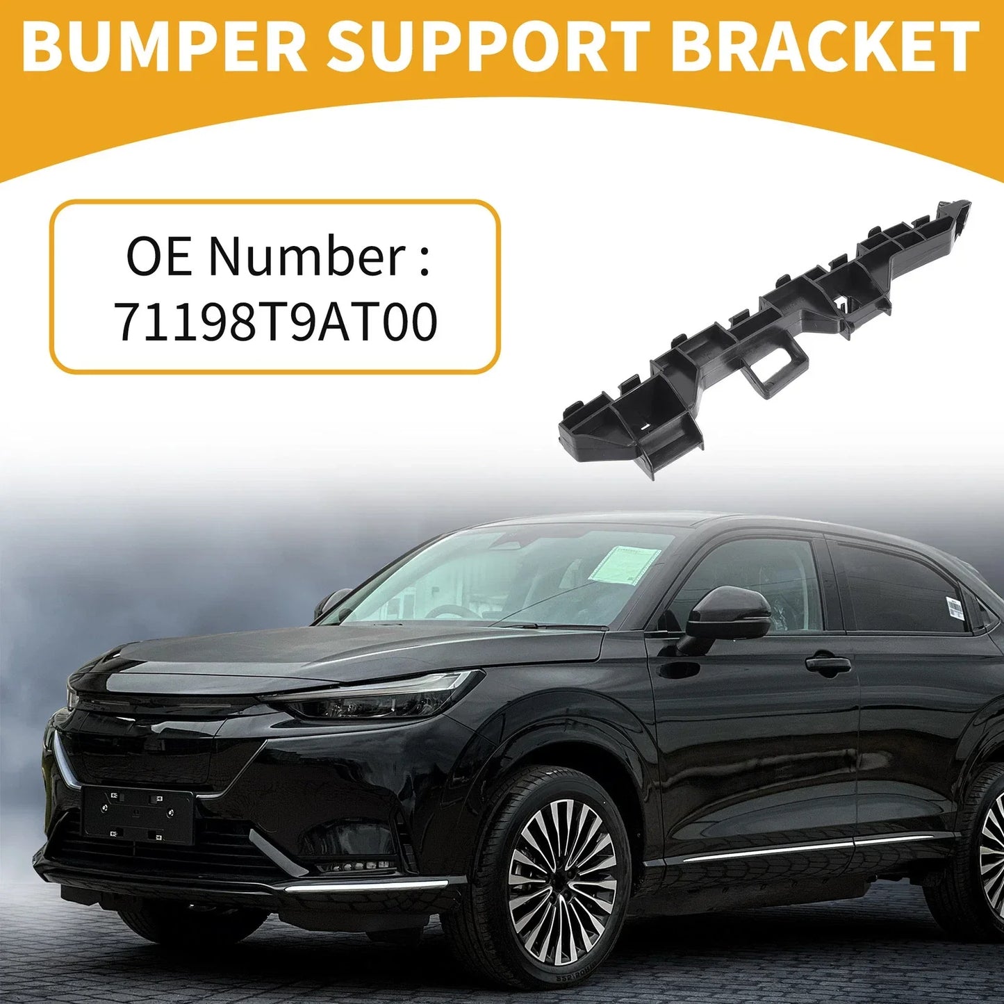 Rear Bumper Support Bracket for Honda City Sedan (2014-2016) 1 x Black