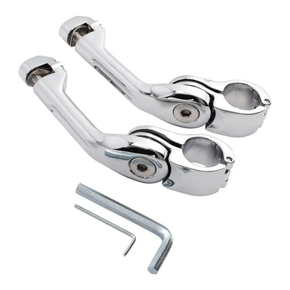 Chrome 1-1/4" Pegstreamliner Long Angled Highway Guard Foot Pegs for Harley