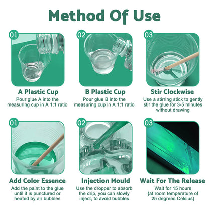 1L Epoxy Resin 1:1 AB Kit for Art DIY UV Crafts Glass & Water Coating
