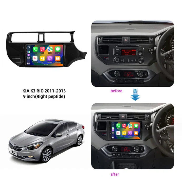 9��� Carplay Android Auto Stereo Radio for Kia Rio (2012-2016)