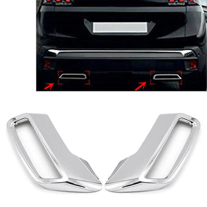 Stainless Steel Exhaust Muffler Tail Pipe Cover for Peugeot 3008 5008 (16-19)