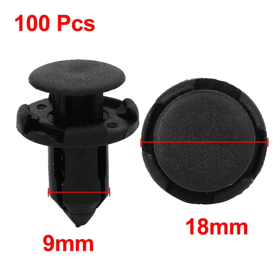 Nylon Rivet Fastener Clips 9mm for Honda  - 100 Pcs