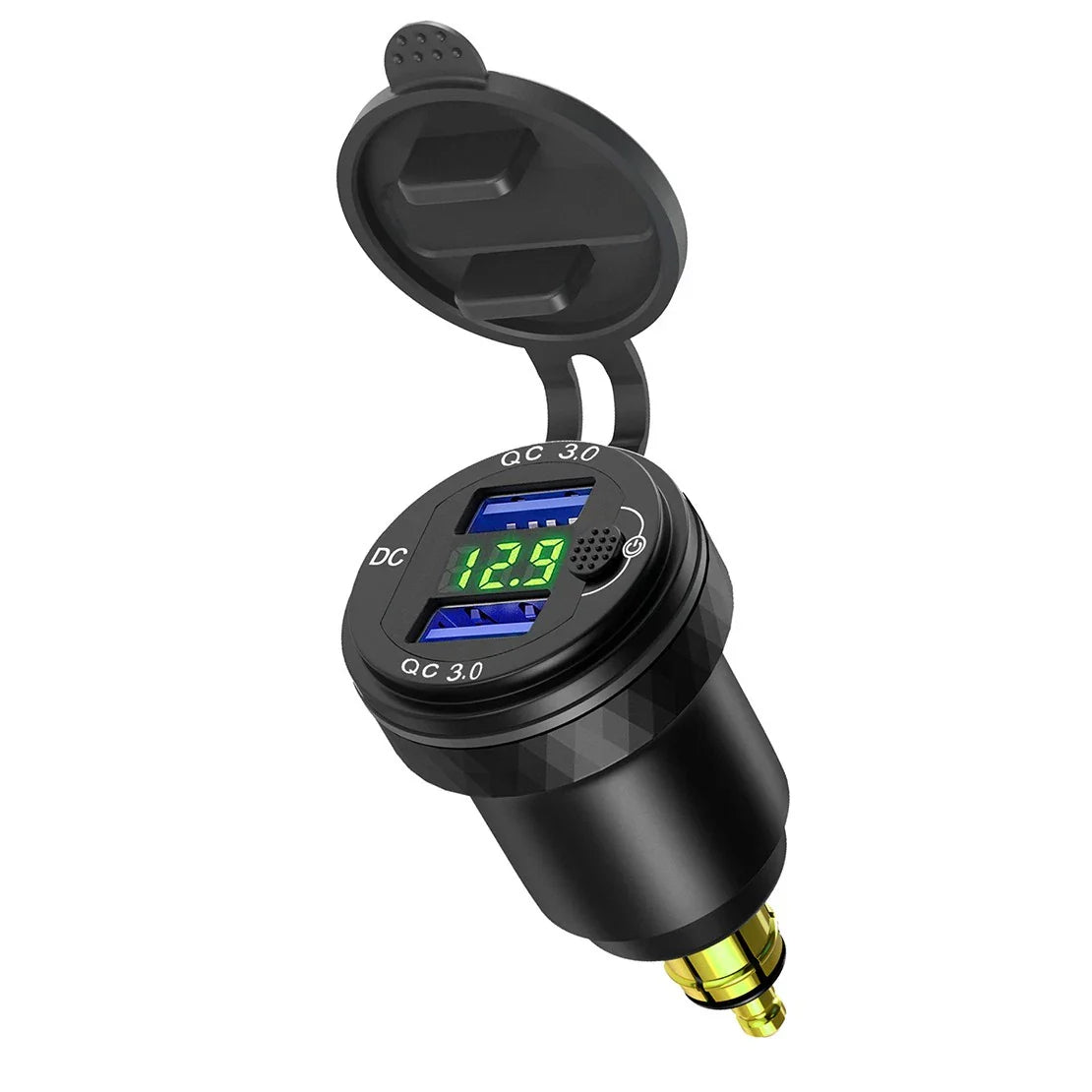 Dual USB Adapter Charger Socket Voltage Meter for BMW
