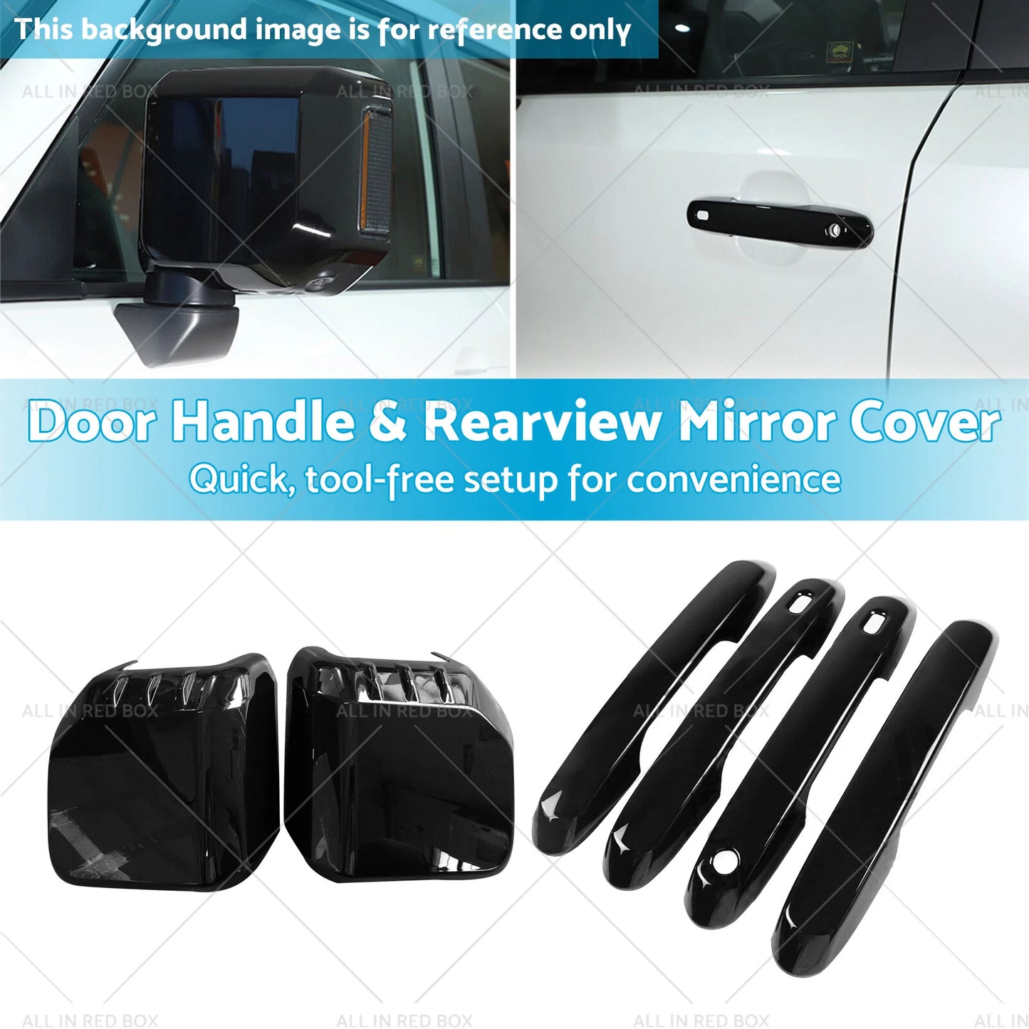Door Handle & Rearview Mirror Covers for Prado LC250 (2024) Glossy Black