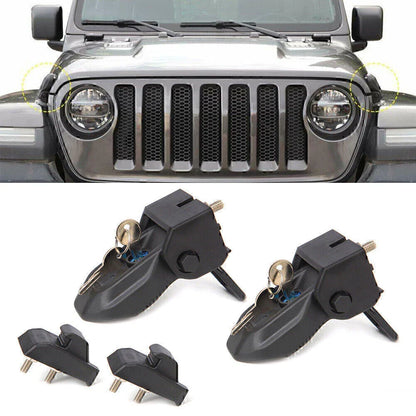 Hood Latch & Anti-Theft Lock Kit w/ Key for Jeep Wrangler JL (2018-2020)