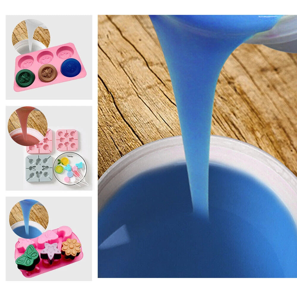 Silicone Liquid Rubber Mould Making Kit 100:3 Mix - 1Kg, 2Kg, 5Kg, 10Kg Blue