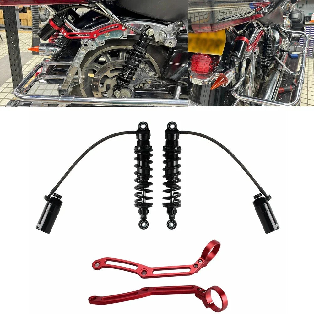 Remote Reservoir Shocks Mount Set for Harley Touring Road Glide Road King (2014-2023)
