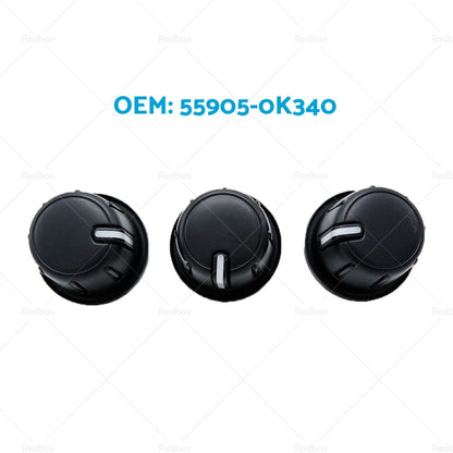 3 x Heater Fan Control Switch Knobs for Toyota Hilux Vigo (2005-2015)