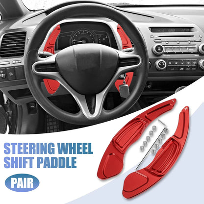 Red Steering Wheel Shift Paddle Shifter Extend Cover for Honda Civic (2009-2011)