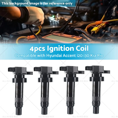 4 x Ignition Coils for Hyundai Accent, i20, i30, Kia Cerato, Rio, Soul (2006-2023)