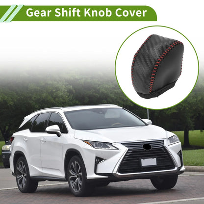 Car Gear Shift Knob Cover for Lexus NX250 2022-2023 Black Carbon Fiber Red