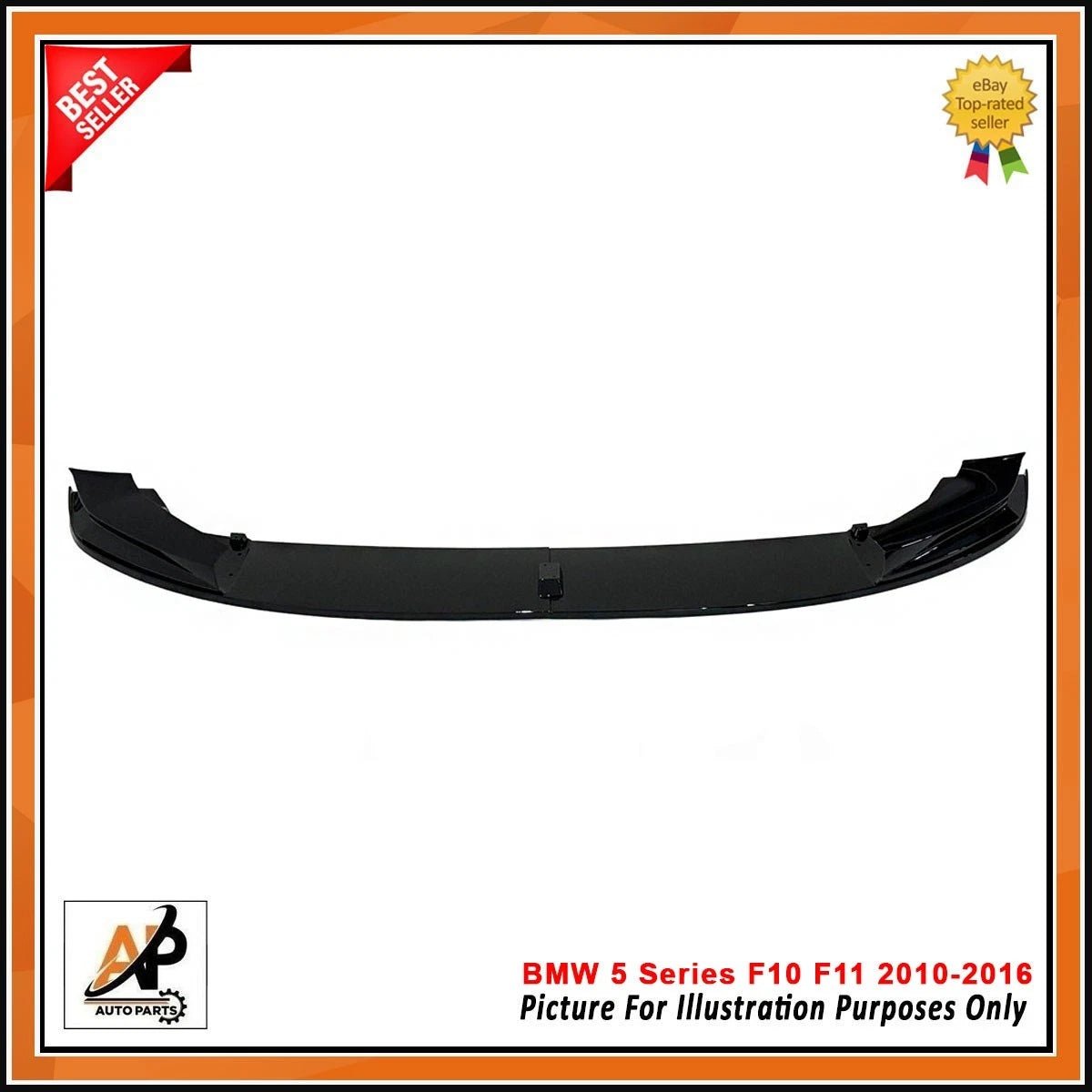 Front Bumper Splitter Lip M Sport Gloss Black for BMW 5 Series F10 F11 (2010–2016)