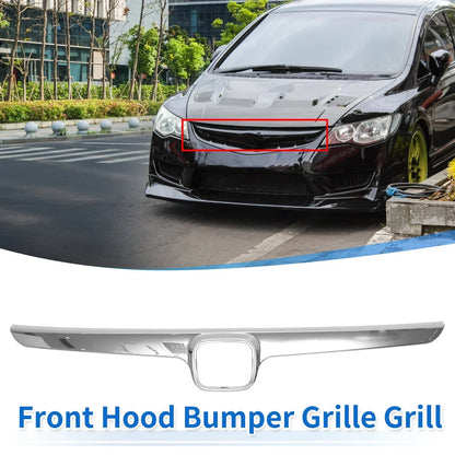 Front Grille Trim for Honda Civic 2006-2008 Chrome Silver Tone