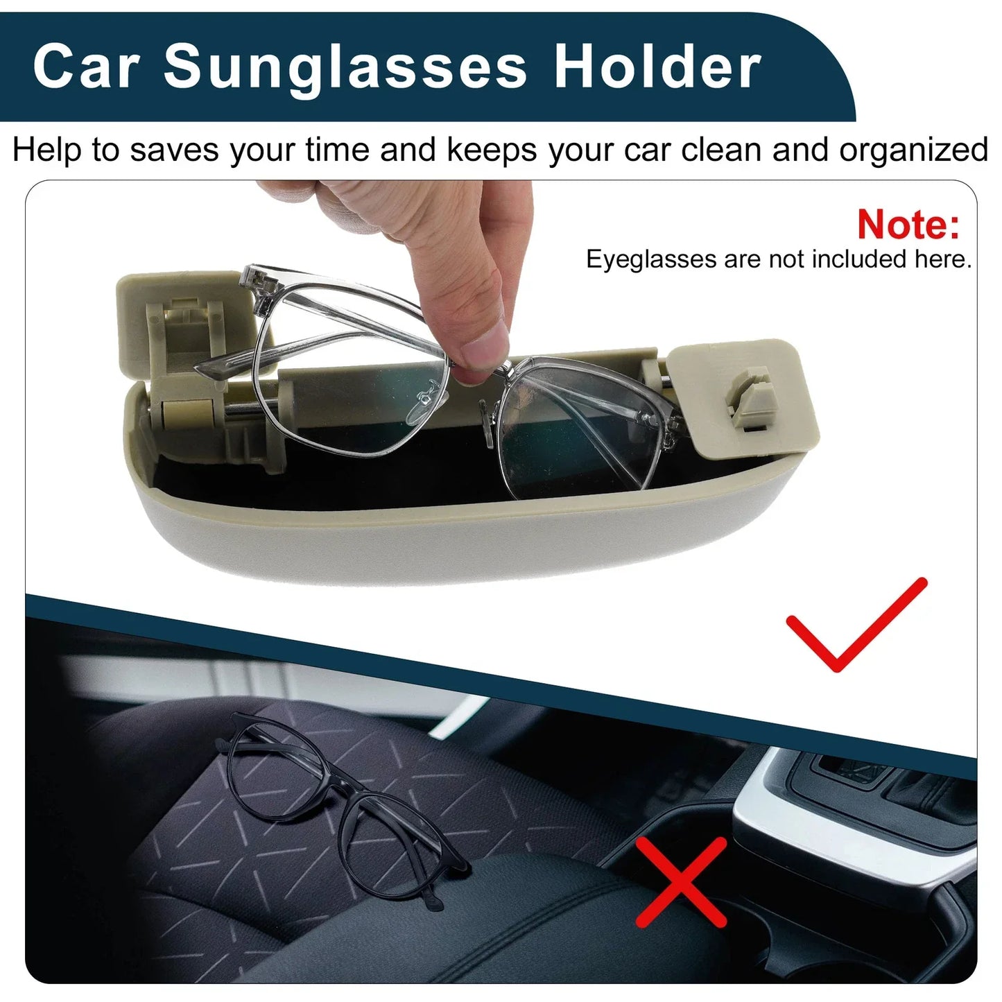 Sunglasses Case for Mercedes-Benz C Class Eyeglasses Holder Storage (2015-2023)