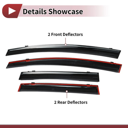 Window Deflectors for Honda Fit Side Window Vent Visors Black 2009-2014