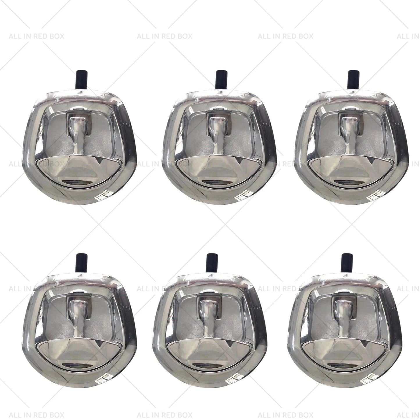 6 x Chrome Power Operated Recessed Whale Tail T-Lock Handle Toolbox
