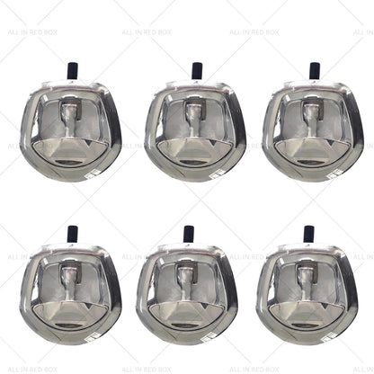 6 x Chrome Power Operated Recessed Whale Tail T-Lock Handle Toolbox