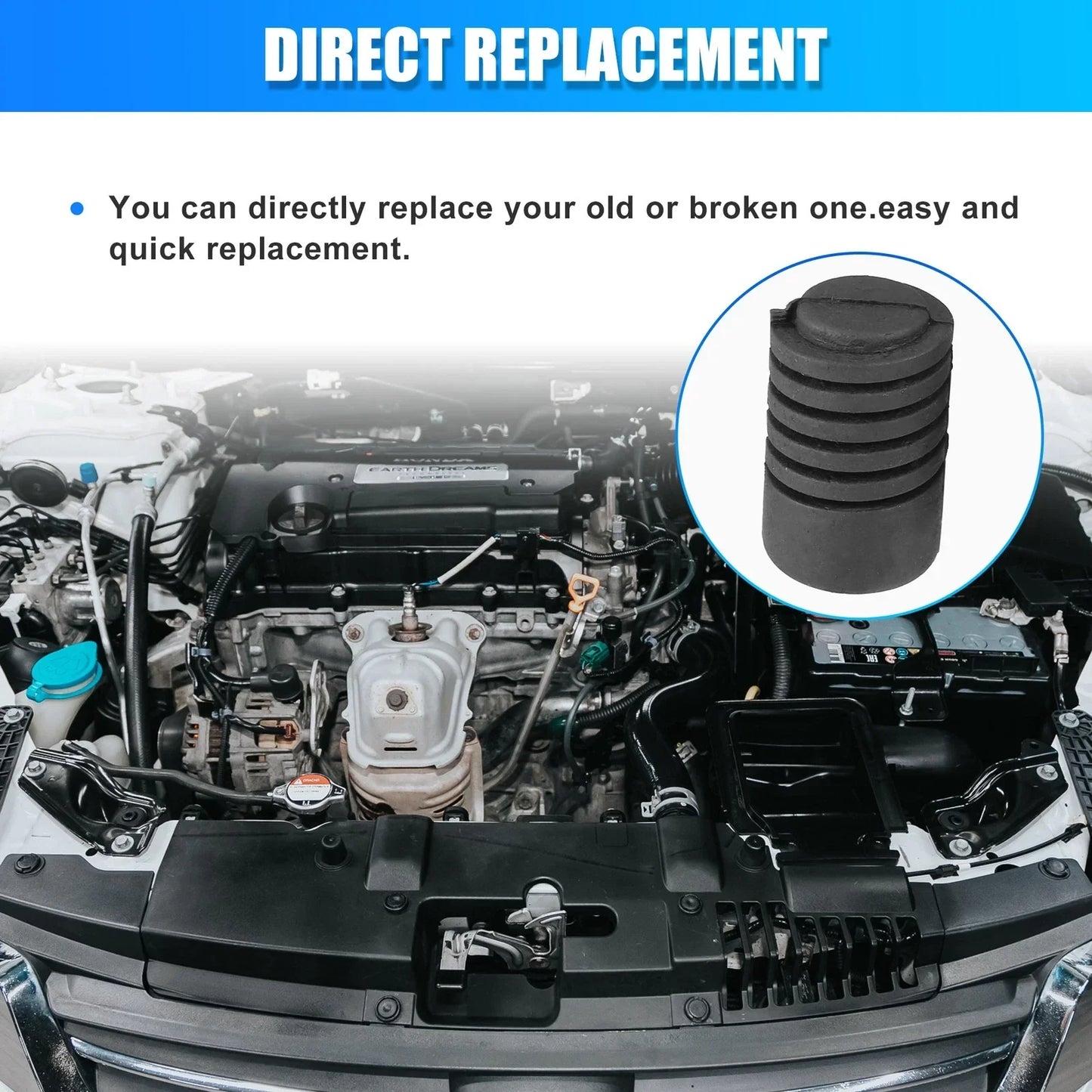 2 x Vehicle Hood Rubber Bumper Stops for Hyundai Kia