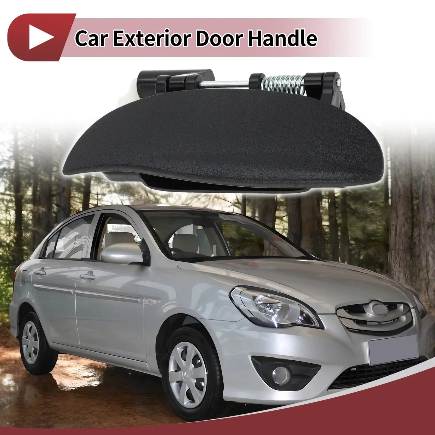 Exterior Door Handle for Hyundai Atos Front Right Black ABS (2000-2003)