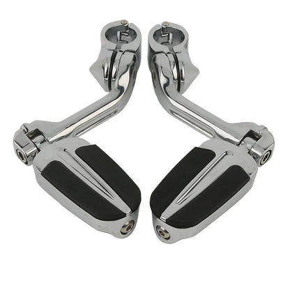 Highway Bar Footpegs Long Angled Adjustable Mount for Harley Touring Softail