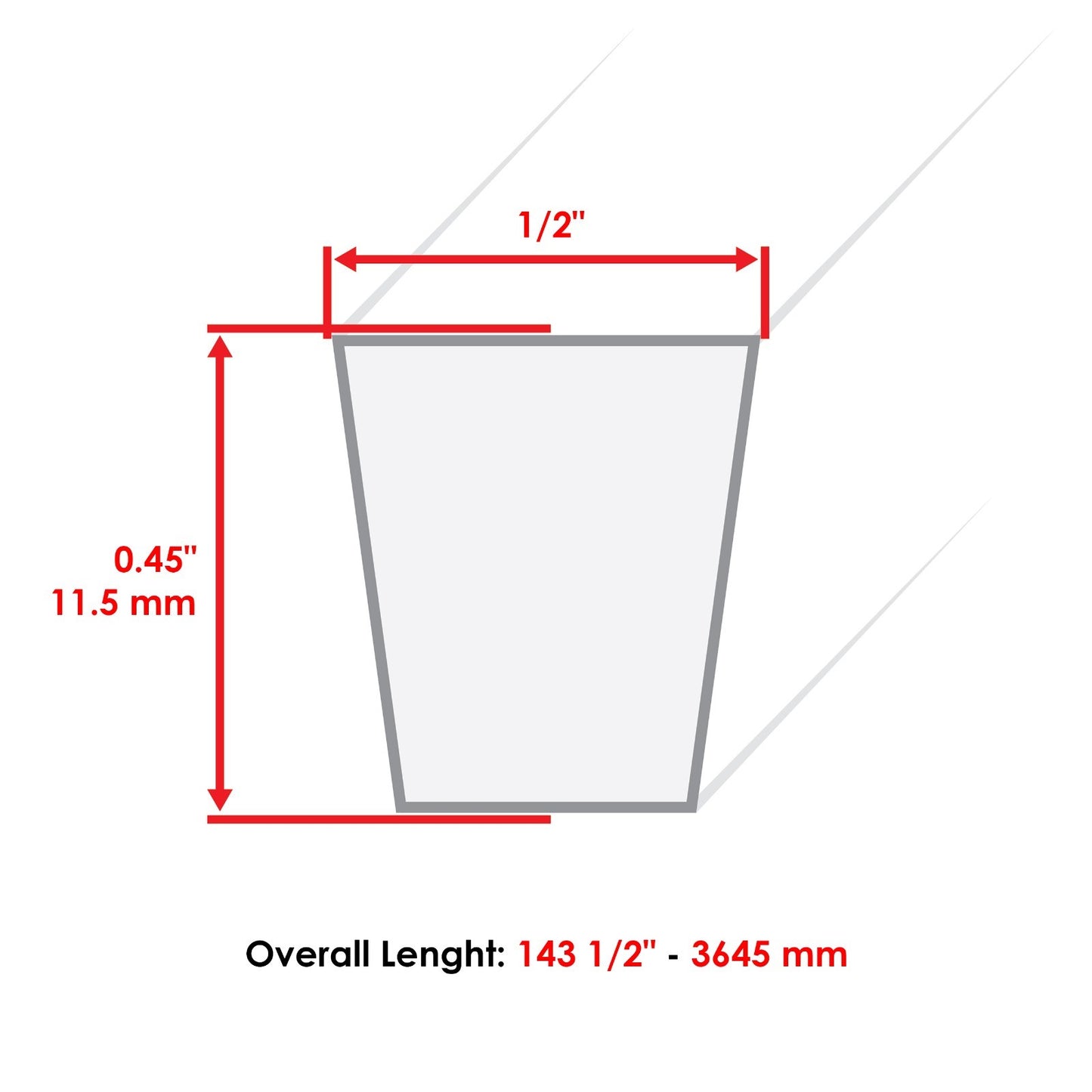 Deck Belt Replacement for John Deere GX10176 (265-477) (1/2 x 143 1/2")