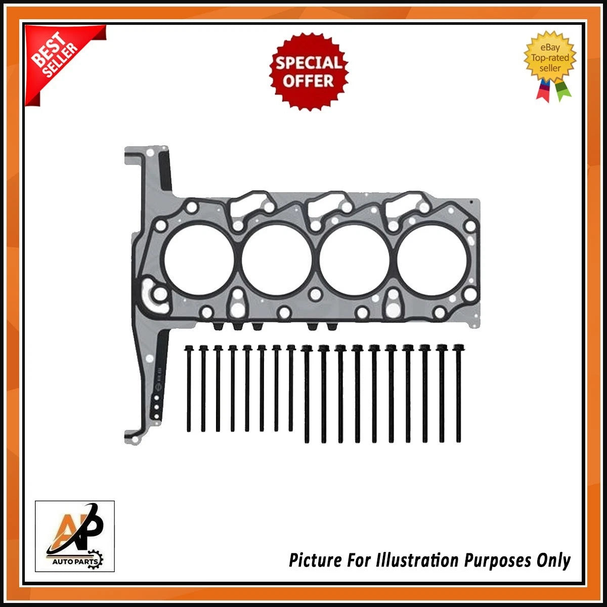 Cylinder Head Gasket Bolts Set for Ford Transit Ranger 2.2 TDCI (2006–2016)
