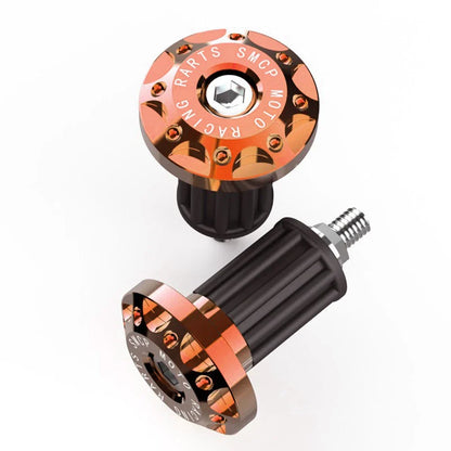Dirt Bike 7/8'' CNC Handlebar Grips & End Cap Plugs - Orange