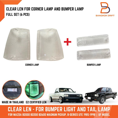 Clear Lens Corner Signal Lamp Bumper Light Set for Mazda B-Series (85-98)
