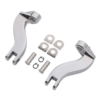 Rear Passenger Foot Peg Mounts for Harley Touring (1993-2025) Black/Chrome