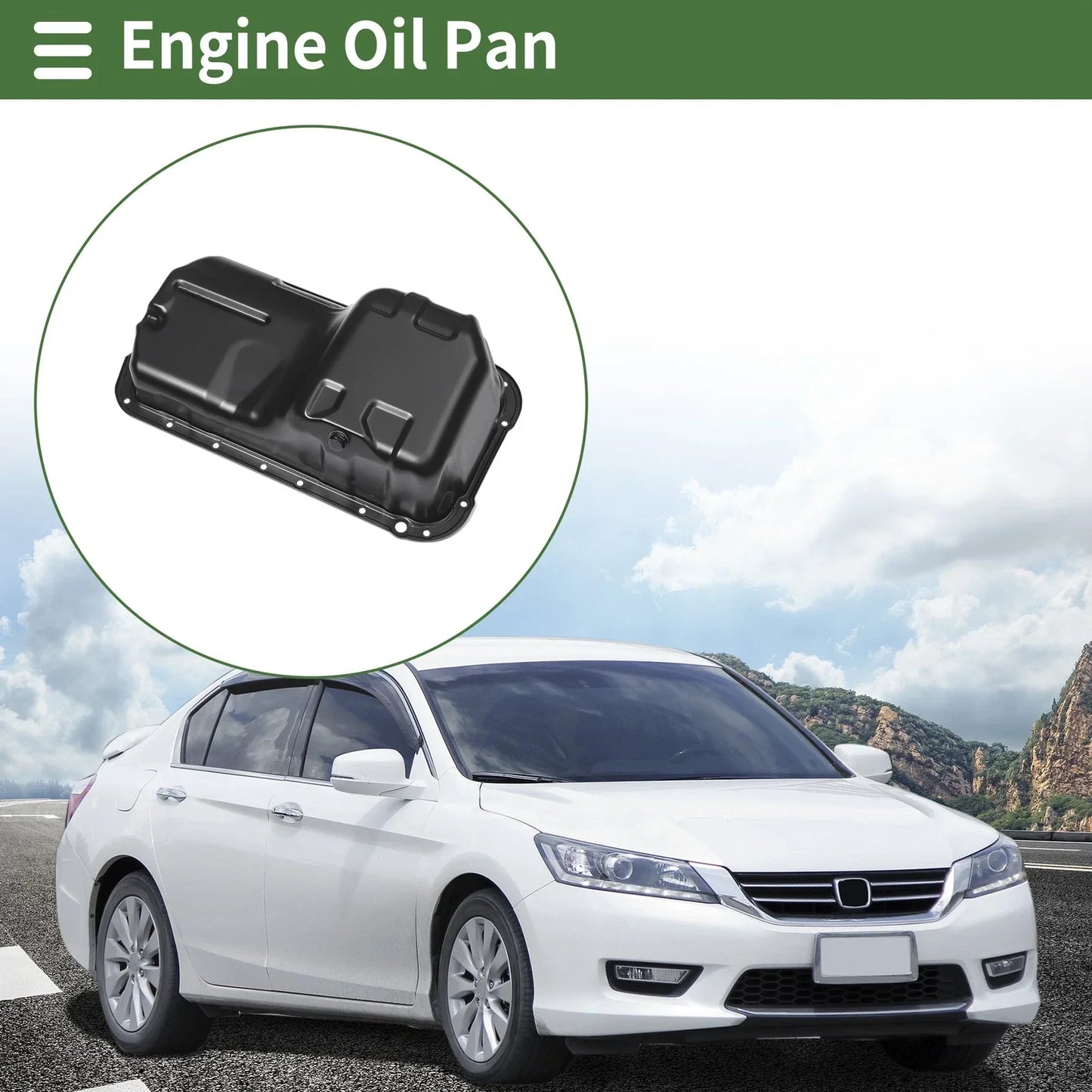 Engine Oil Pan for Honda Accord (1998-2002) - 1 x No.11200PAAA00 Iron Black