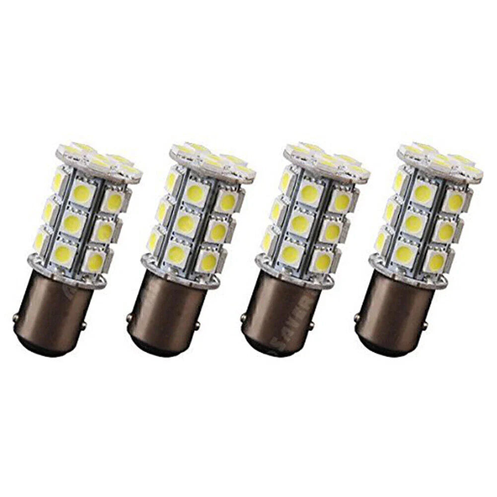 4 x 27SMD BA15D Red Light Bulbs for Marine Boat (1004, 1076, 1142)