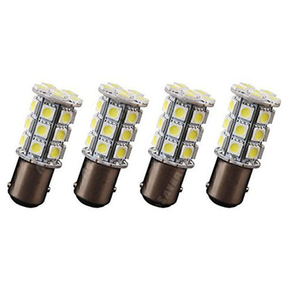 4 x 27SMD BA15D Red Light Bulbs for Marine Boat (1004, 1076, 1142)