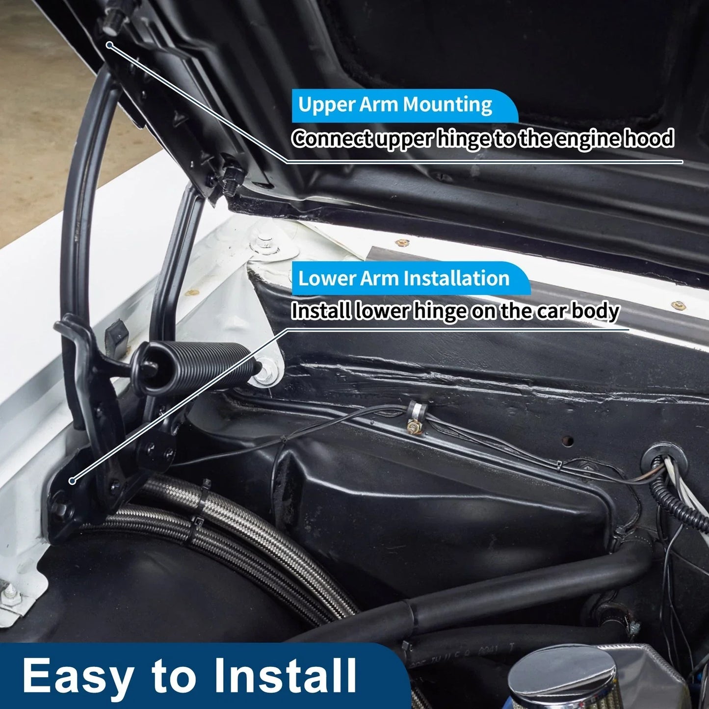 Hood Hinges for Hyundai Elantra 2017-2020 Front Bonnet Bracket 1 Pair
