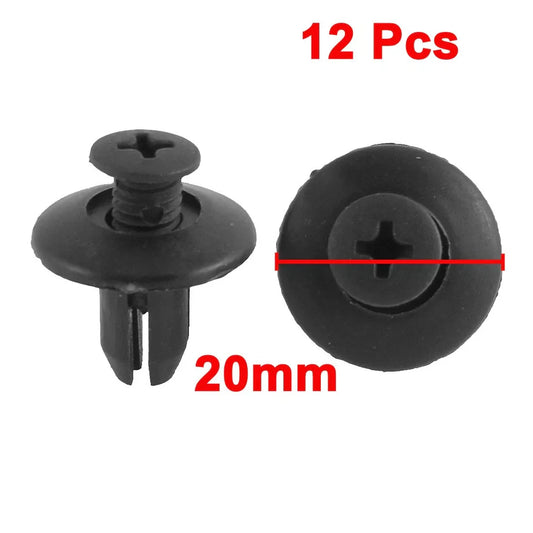 12 x 8mm Black Fastener Rivet Push Clips for Hyundai Kia