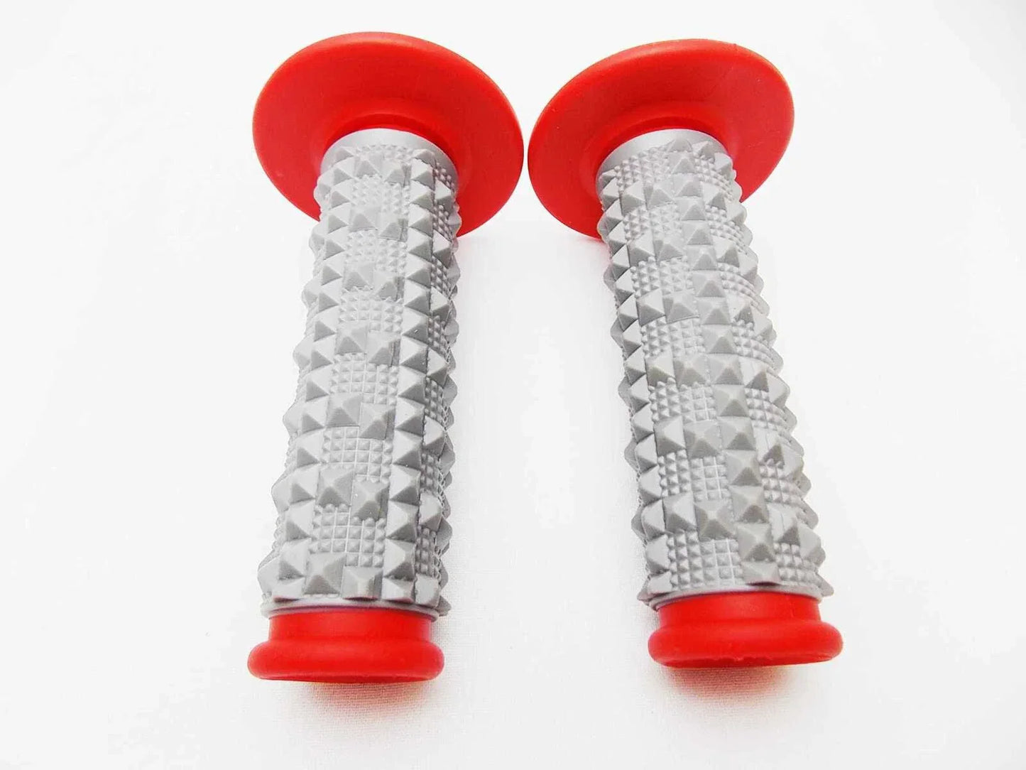 Red Grey Diamond Top Handlebar Grip Set for Honda CRF100